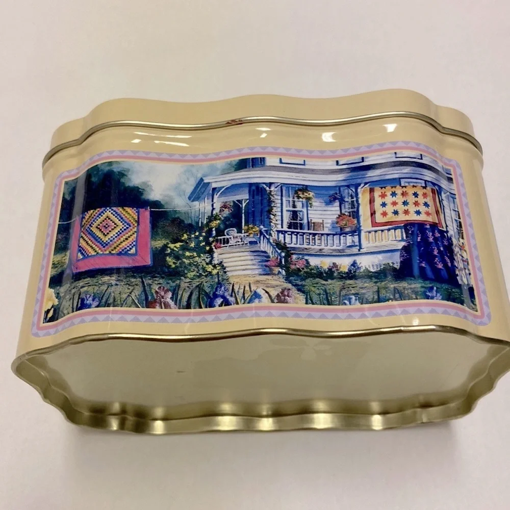 Vintage Diane Phalen Watercolors Grandma’s Treasures tin‎ box lake house …